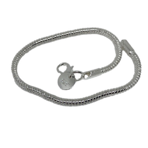 925 Sterling Silver 3mm Snake Chain 8 Inch Snake Bone Bracelet Unisex